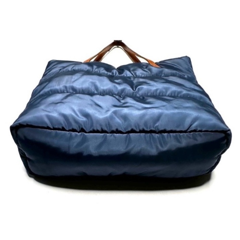 UGG Navy Blue Quilted Tote Bag with Brown Straps - Picture 2 of 9